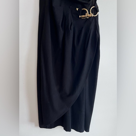 Cache XS Black Business Casual Dress with Gold Detailing - Picture 4 of 7
